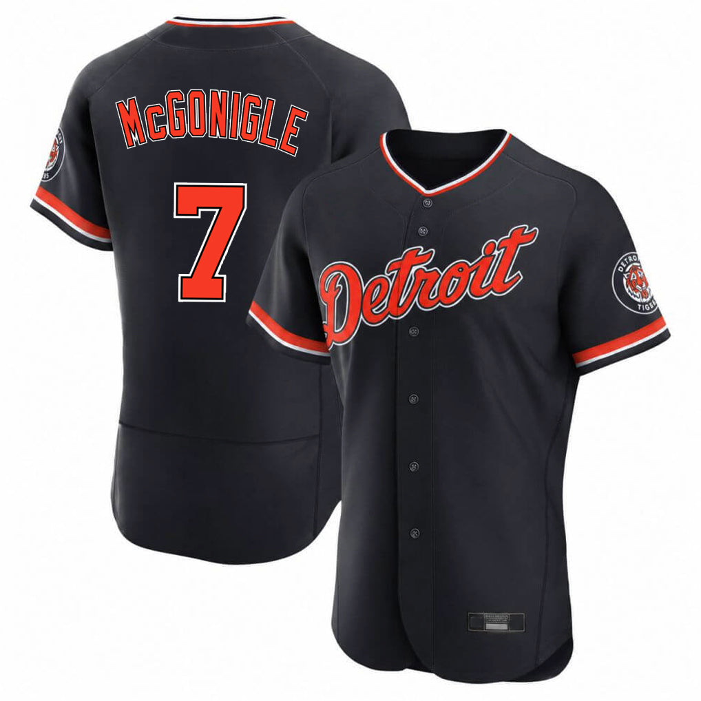 Detroit Tigers #7 Kevin McGonigle Player Navy HeidiMiller Limited Elite Home Game Stitched Jerseys