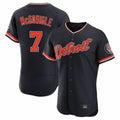 Detroit Tigers #7 Kevin McGonigle Player Navy HeidiMiller Limited Elite Home Game Stitched Jerseys