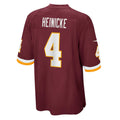 W.Football Team #4 Taylor Heinicke Burgundy HeidiMiller Team Game Jersey