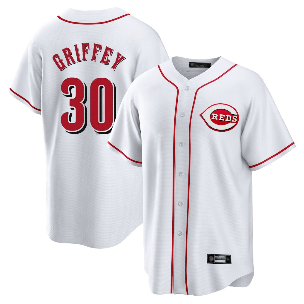 Cincinnati Reds #30 Ken Griffey Player White HeidiMiller Game Home Stitched Jerseys