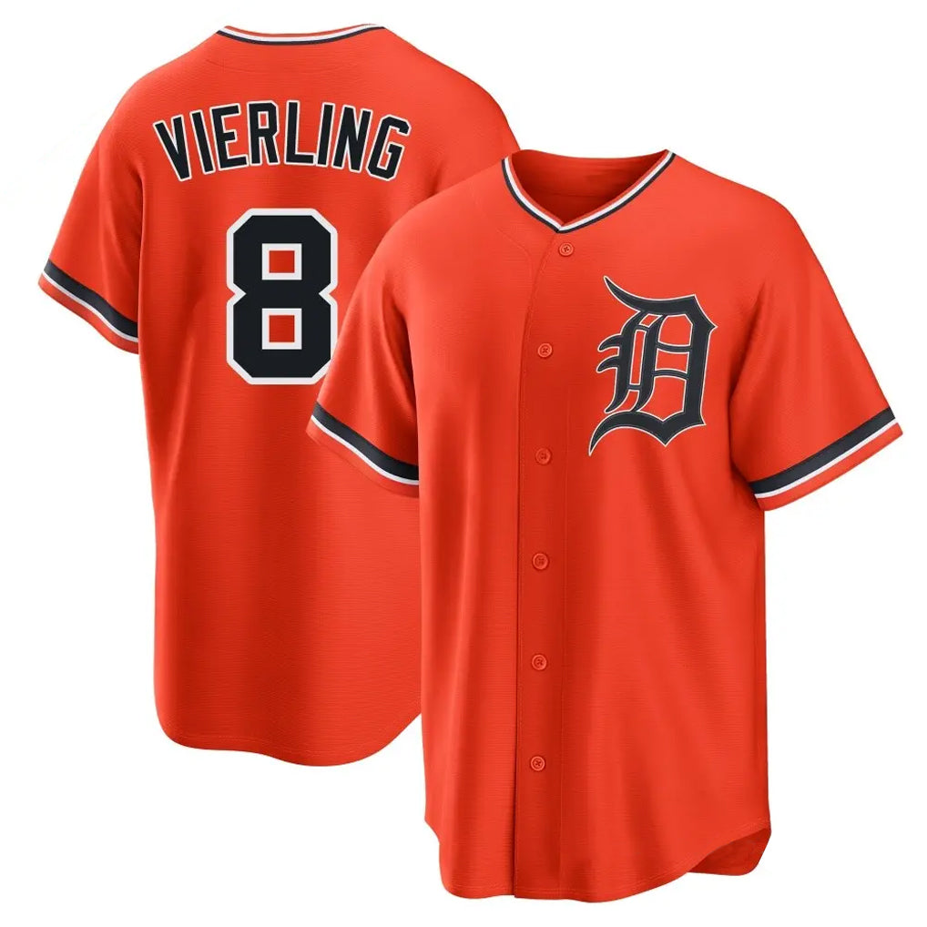 Detroit Tigers #8 Matt Vierling Player Orange HeidiMiller Home Game Stitched Jerseys