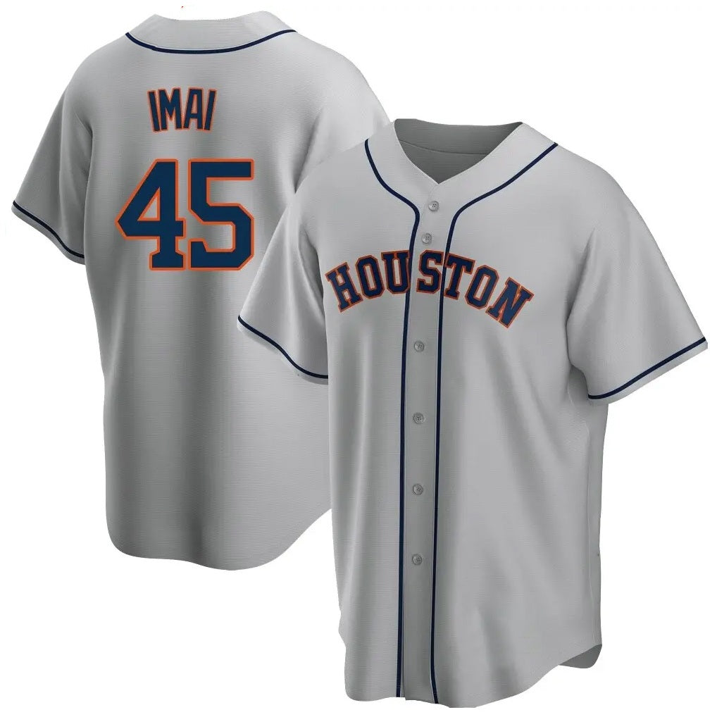Houston Astros #45 Tatsuya Imai Player Gray HeidiMiller Home Game Stitched Jerseys