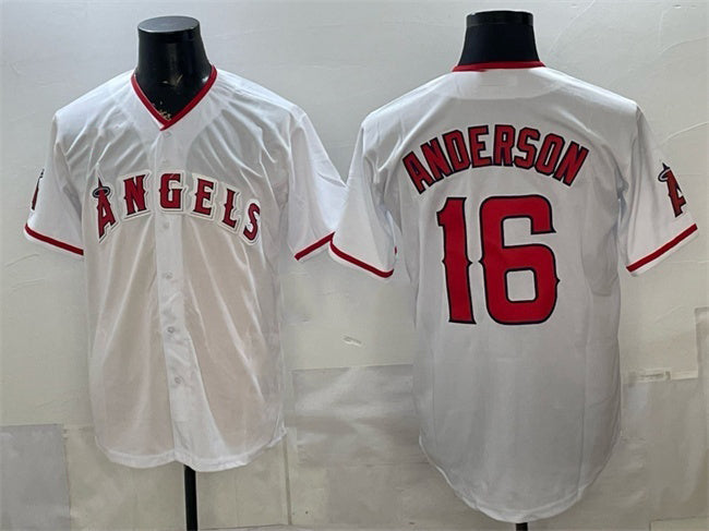 Los Angeles Angels #16 Garret Anderson White HeidiMiller Stitched Jersey