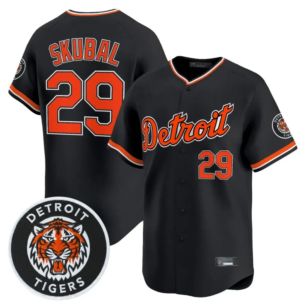 Detroit Tigers #29 Tarik Skubal Player Black HeidiMiller Limited Home Stitched Jerseys