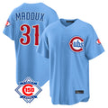 Chicago Cubs #31 Greg Maddux Player Light Blue HeidiMiller 150th Anniversary Home Game Stitched Jerseys