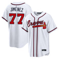 Atlanta Braves #77 Joe Jimenez Player White HeidiMiller Home Game Stitched Jerseys