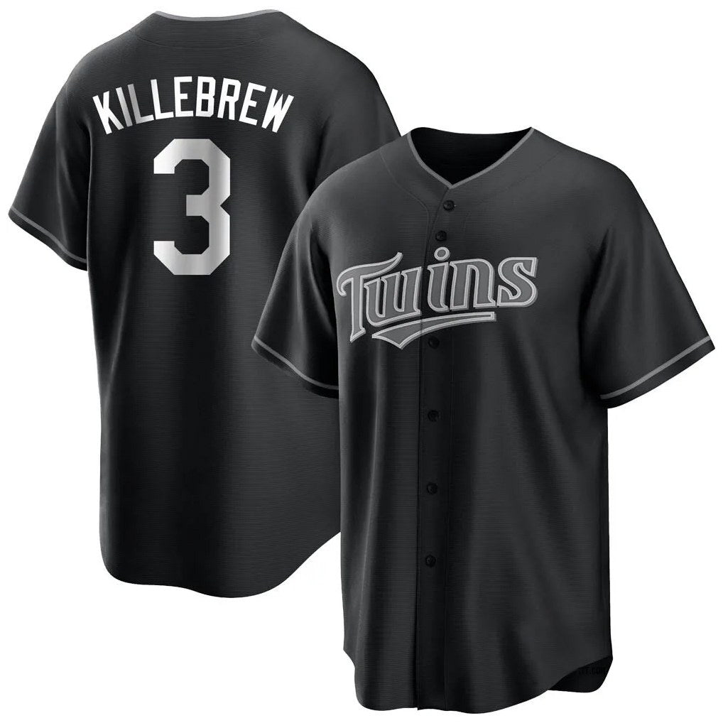Minnesota Twins #3 Harmon Killebrew Player Black HeidiMiller Home Game Stitched Jerseys