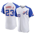 Atlanta Braves #23 Michael Harris II Player White HeidiMiller City Connect Limited Elite Home Game Stitched Jerseys