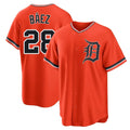 Detroit Tigers #28 Javier Baez Player Orange HeidiMiller Home Game Stitched Jerseys