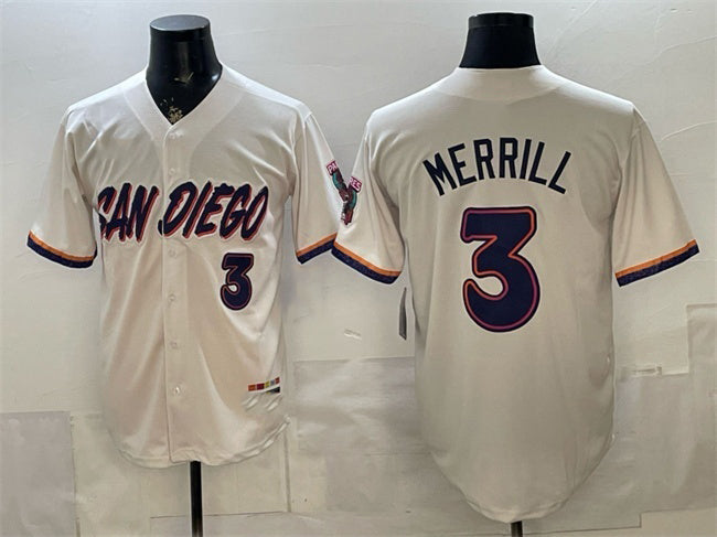 San Diego Padres #3 Jackson Merrill Cream HeidiMiller 2026 City Connect Stadium Stitched Jersey