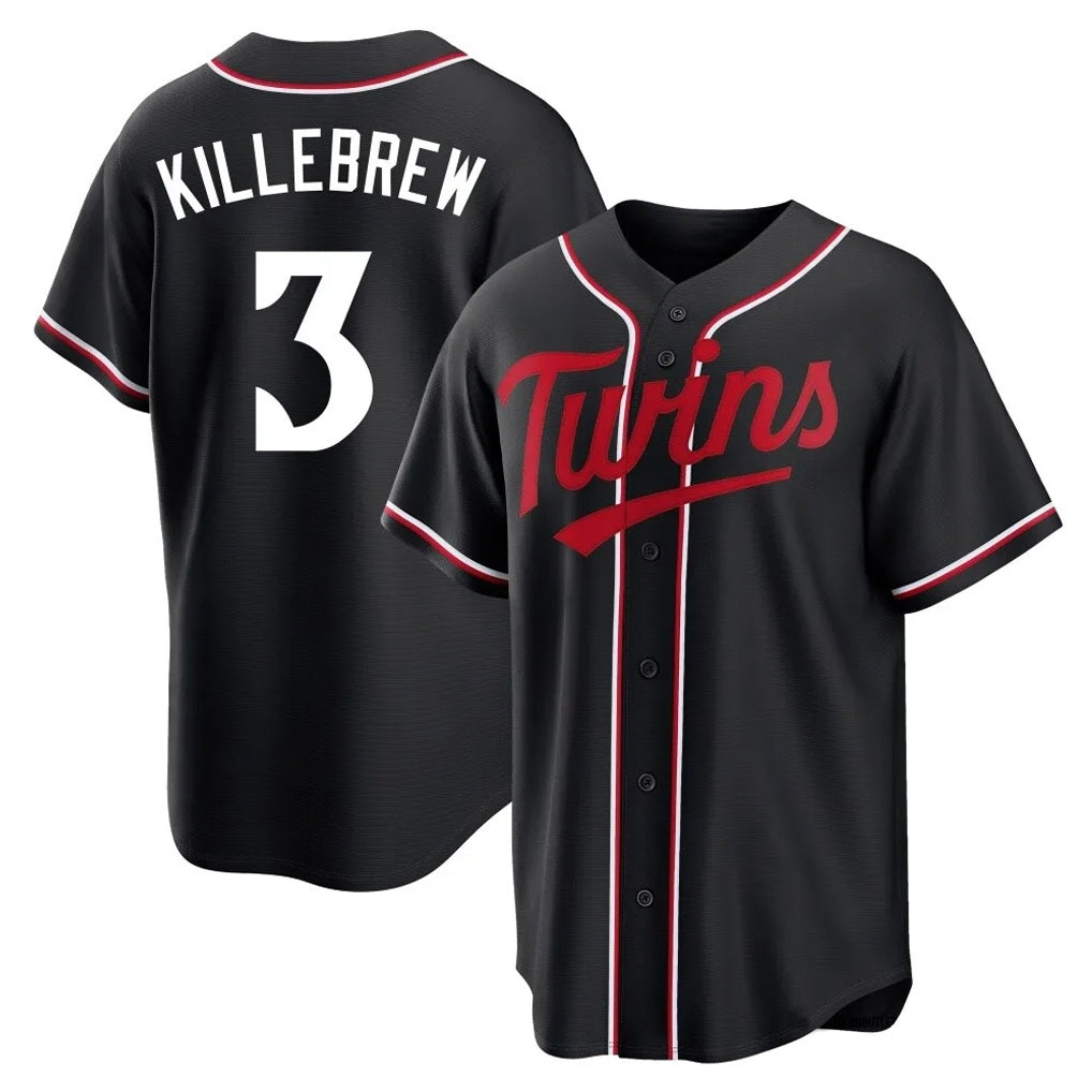 Minnesota Twins #3 Harmon Killebrew Player Black HeidiMiller Fashion Out Home Limited Stitched Jerseys