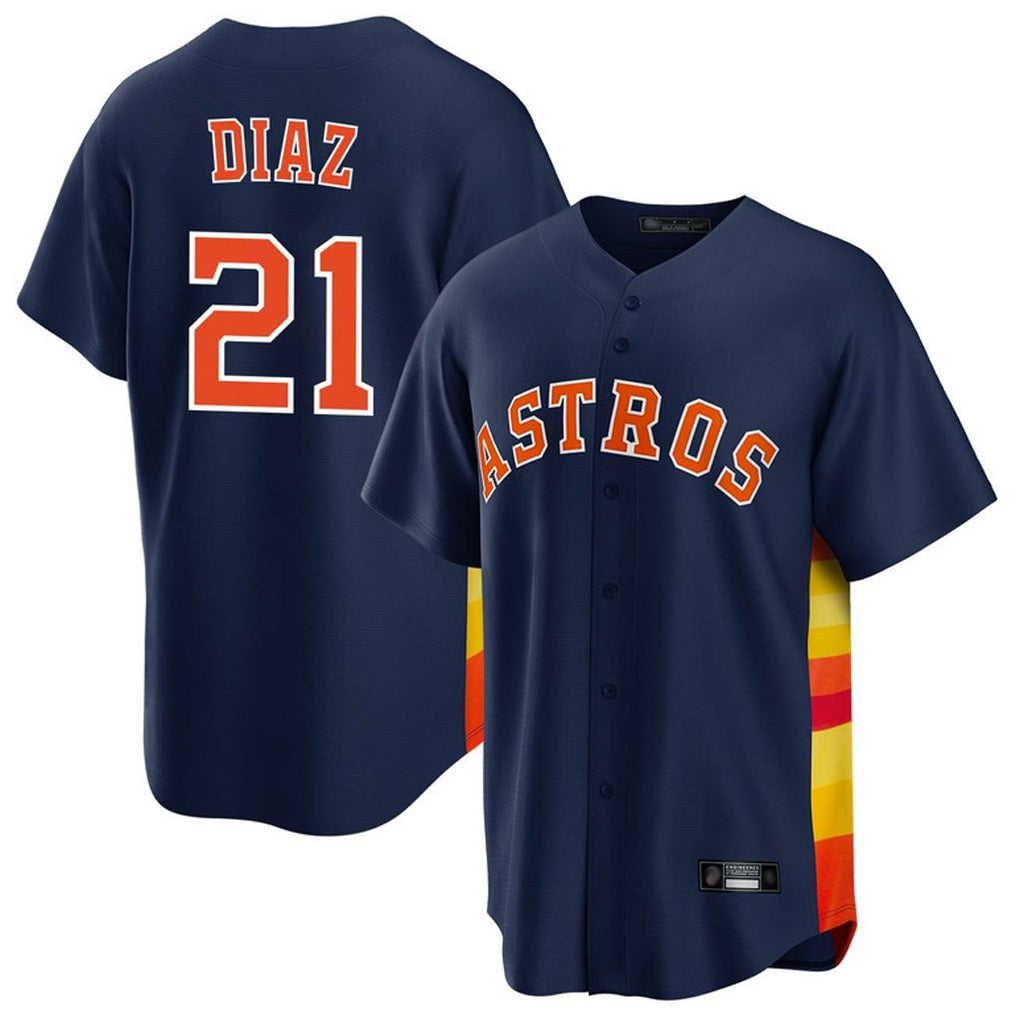 Houston Astros #21 Yainer Diaz Player Navy HeidiMiller Home Game Stitched Jerseys