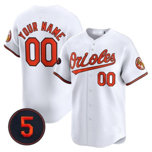 Custom Baltimore Orioles Robinson Patch Vapor Premier Limited Jersey ¨C White HeidiMiller