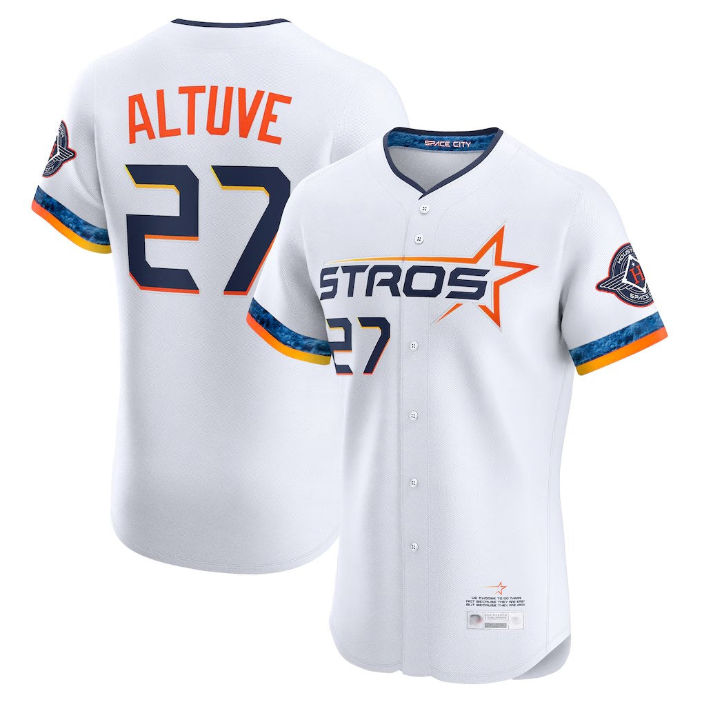 Houston Astros #27 Jose Altuve Player White HeidiMiller City Connect Limited Elite Home Stitched Jerseys