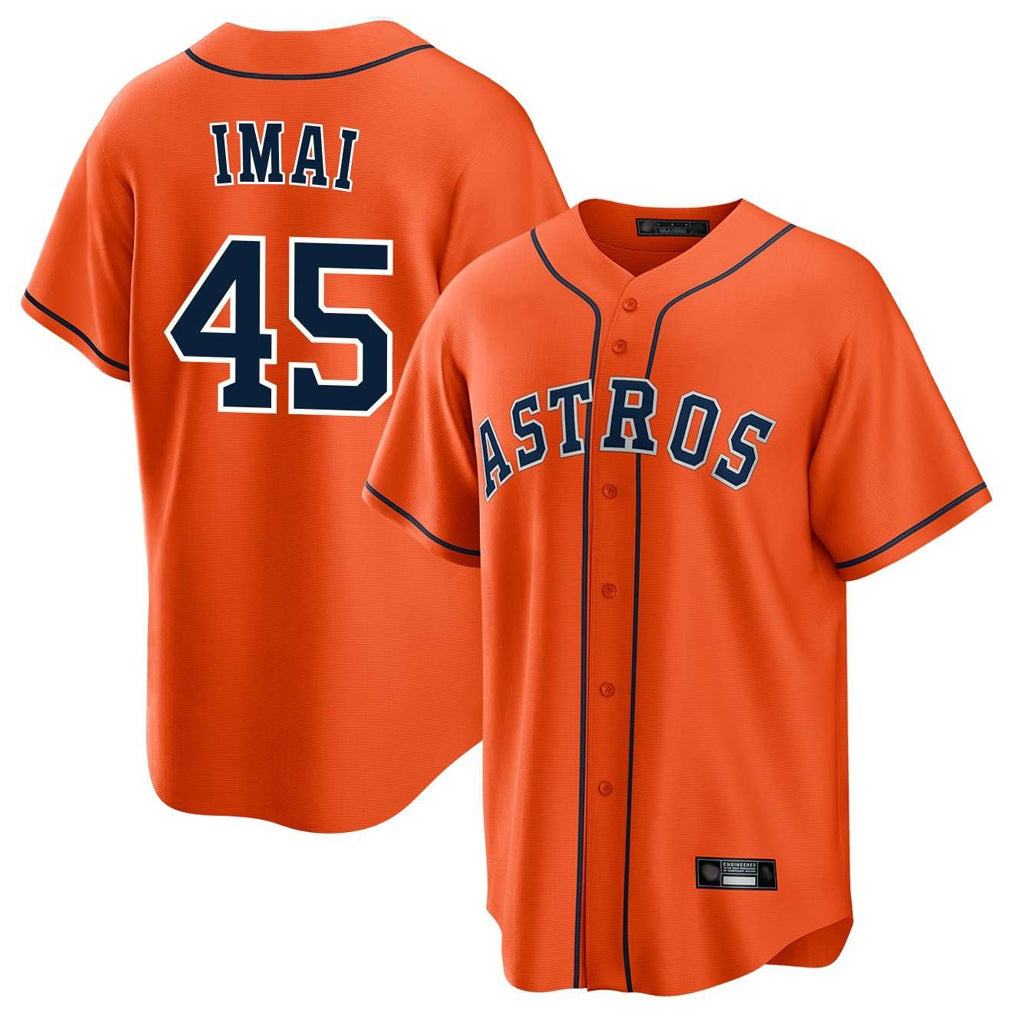 Houston Astros #45 Tatsuya Imai Player Orange HeidiMiller Home Game Stitched Jerseys