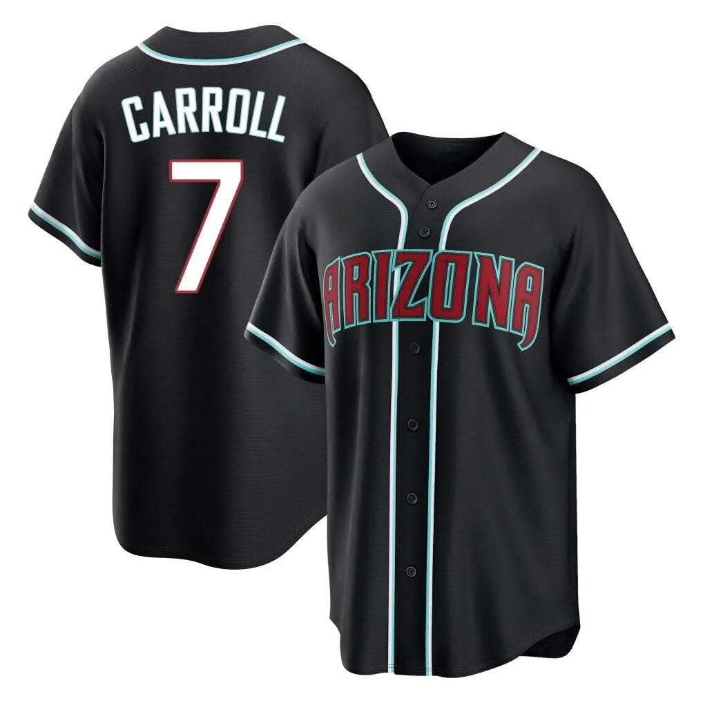 Arizona Diamondbacks #7 Corbin Carroll Player Black HeidiMiller Fashion Out Home Game Stitched Jerseys