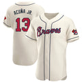 Atlanta Braves #13 Ronald Acuna Jr Player Cream HeidiMiller Limited Elite Home Game Stitched Jerseys