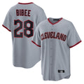 Cleveland Guardians #28 Tanner Bibee Player Gray HeidiMiller Home Game Stitched Jerseys
