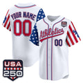 Custom Oakland Athletics America 250 Edition Vapor Premier Limited White HeidiMiller Stitched Jerseys