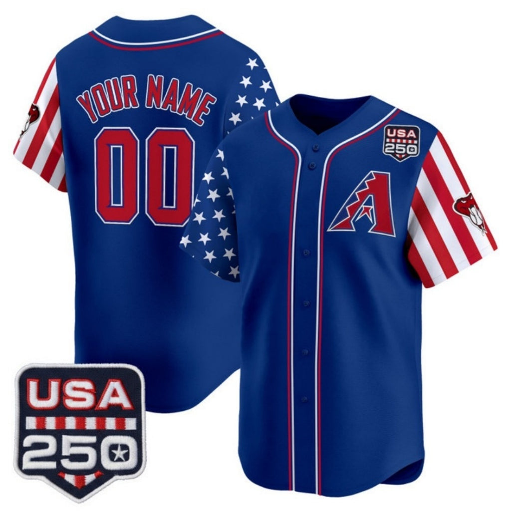 Custom Arizona Diamondbacks America 250 Edition Vapor Premier Limited Royal HeidiMiller Stitched Jerseys