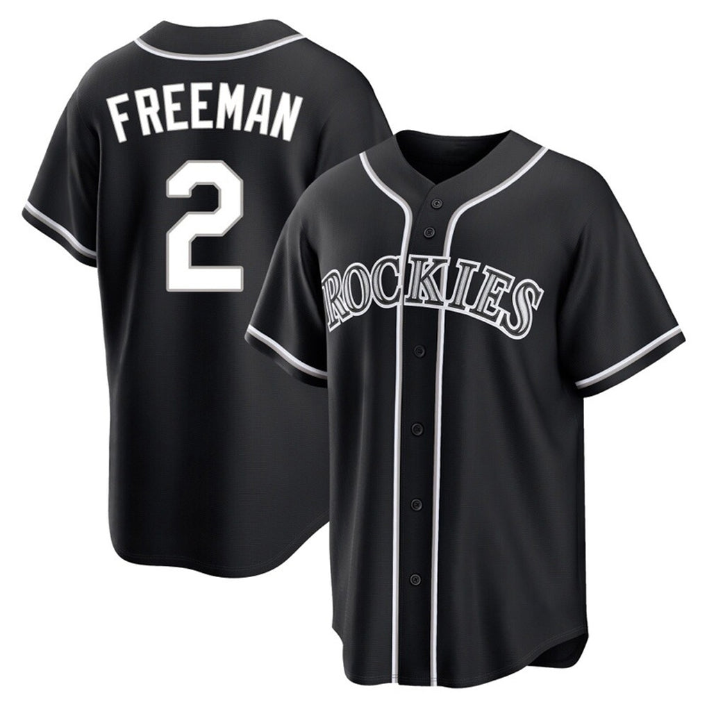 Colorado Rockies #2 Tyler Freeman Player Black HeidiMiller Fashion Out Home Game Stitched Jerseys