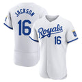 Kansas City Royals #16 Bo Jackson Player White HeidiMiller Limited Elite Home Game Stitched Jerseys