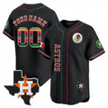 Custom Houston Astros Mexico Vapor Premier Limited Jersey V4 ¨C Black HeidiMiller