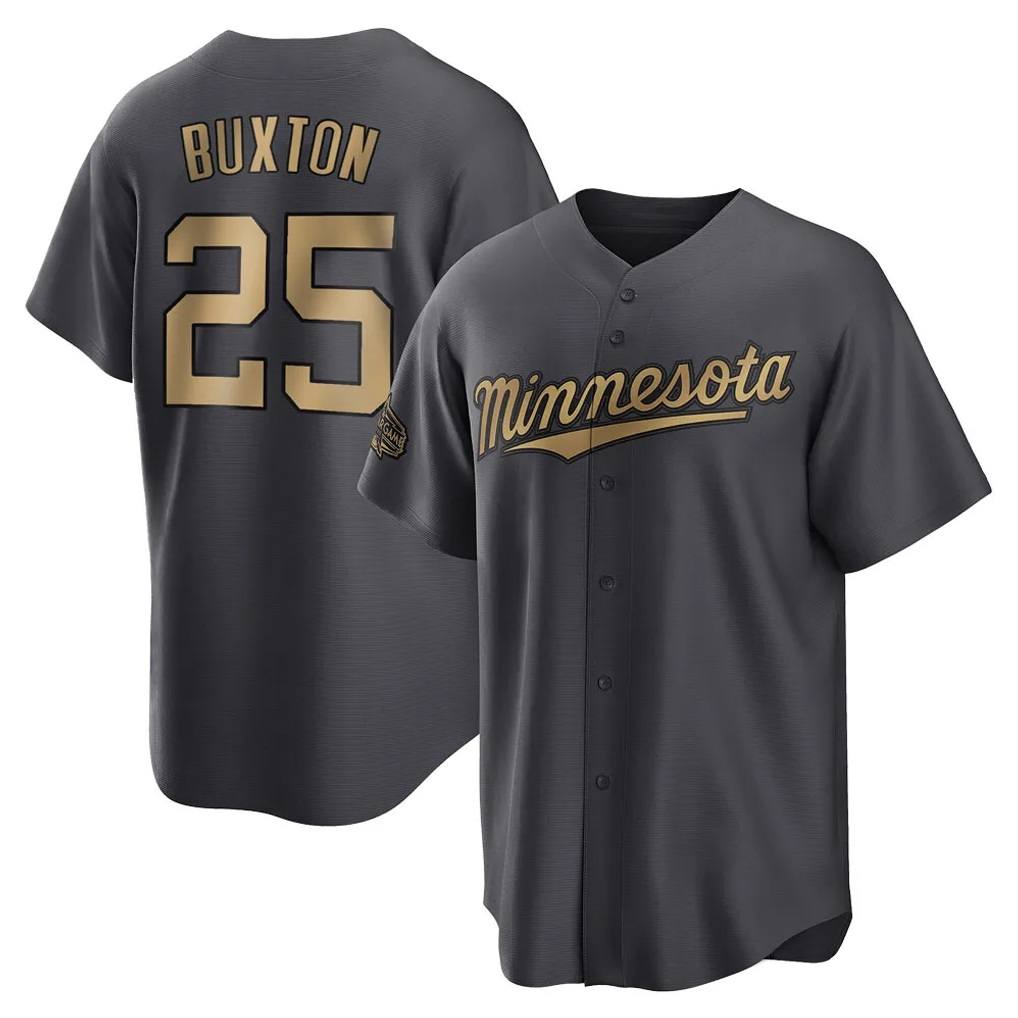Minnesota Twins #25 Byron Buxton Player Charcoal HeidiMiller All-Star Game Home Stitched Jerseys
