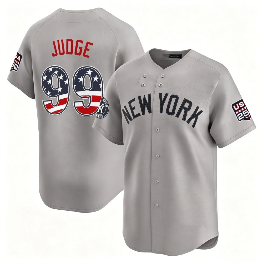 New York Yankees #99 Aaron Judge Gray HeidiMiller USA 250 Fourth of July Limited Stitched Jersey