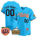 Custom Atlanta Braves Atliens & Peach Vapor Premier Limited Jersey ¨CBlue HeidiMiller