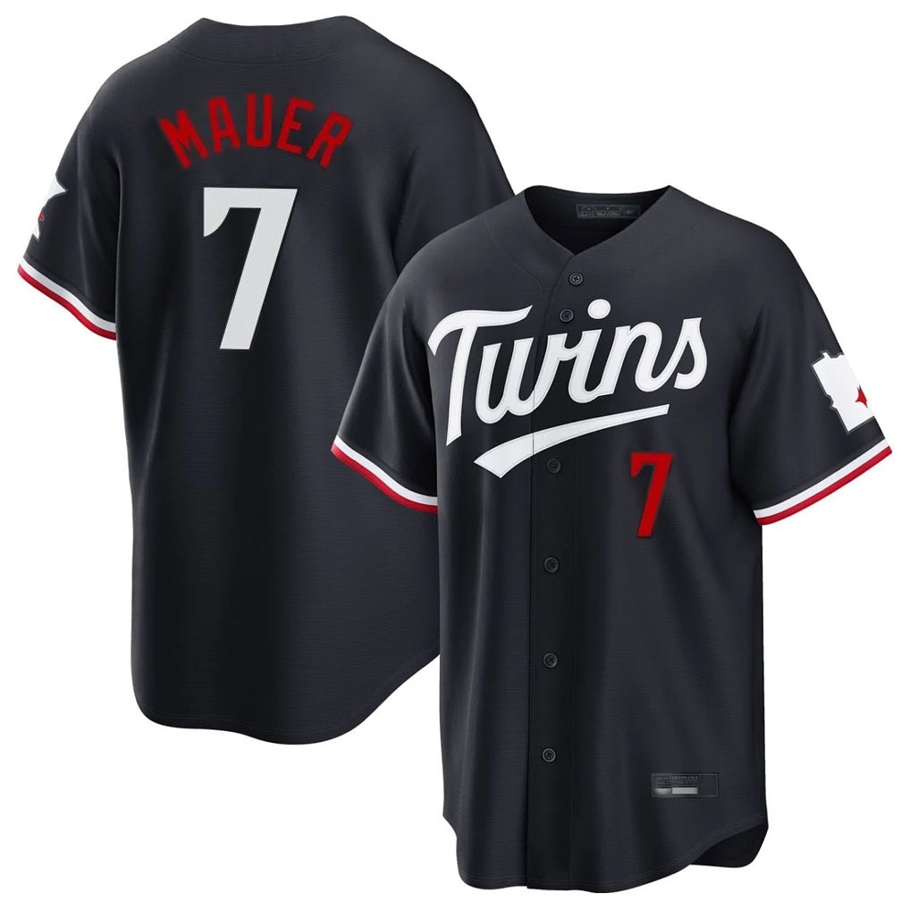 Minnesota Twins #7 Joe Mauer Player Navy HeidiMiller Home Game Stitched Jerseys