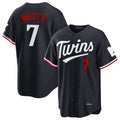 Minnesota Twins #7 Joe Mauer Player Navy HeidiMiller Home Game Stitched Jerseys