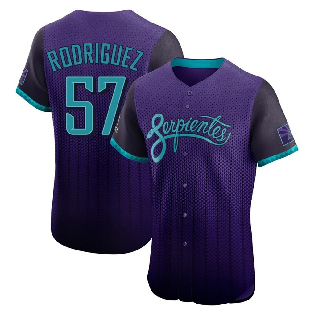 Arizona Diamondbacks #57 Eduardo Rodriguez Player Purple HeidiMiller City Connect Limited Elite Home Game Stitched Jerseys