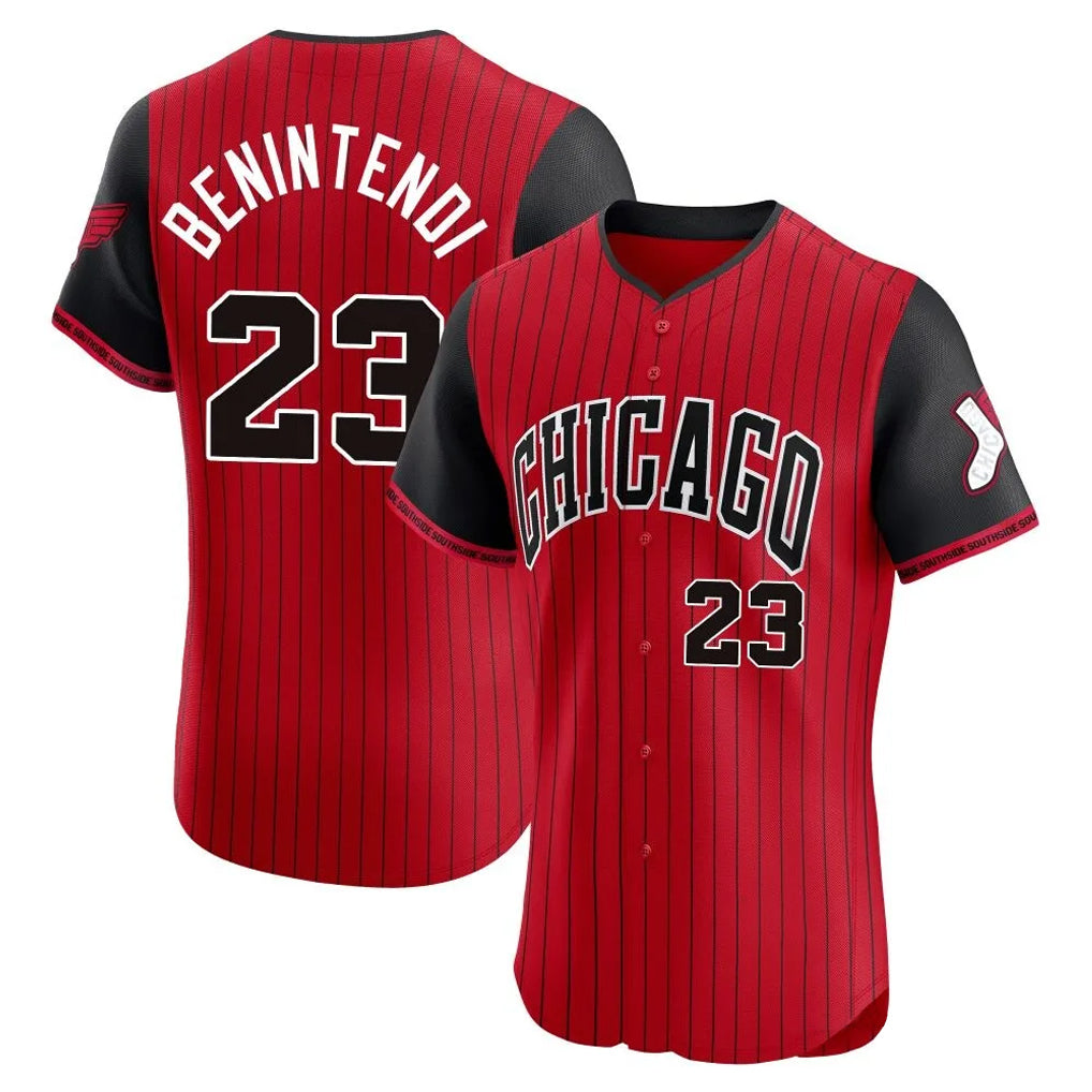 Chicago White Sox #23 Andrew Benintendi Player Red HeidiMiller City Connect Limited Elite Home Stitched Jerseys