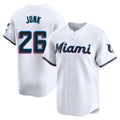 Miami Marlins #26 Janson Junk Player White HeidiMiller Home Limited Stitched Jerseys
