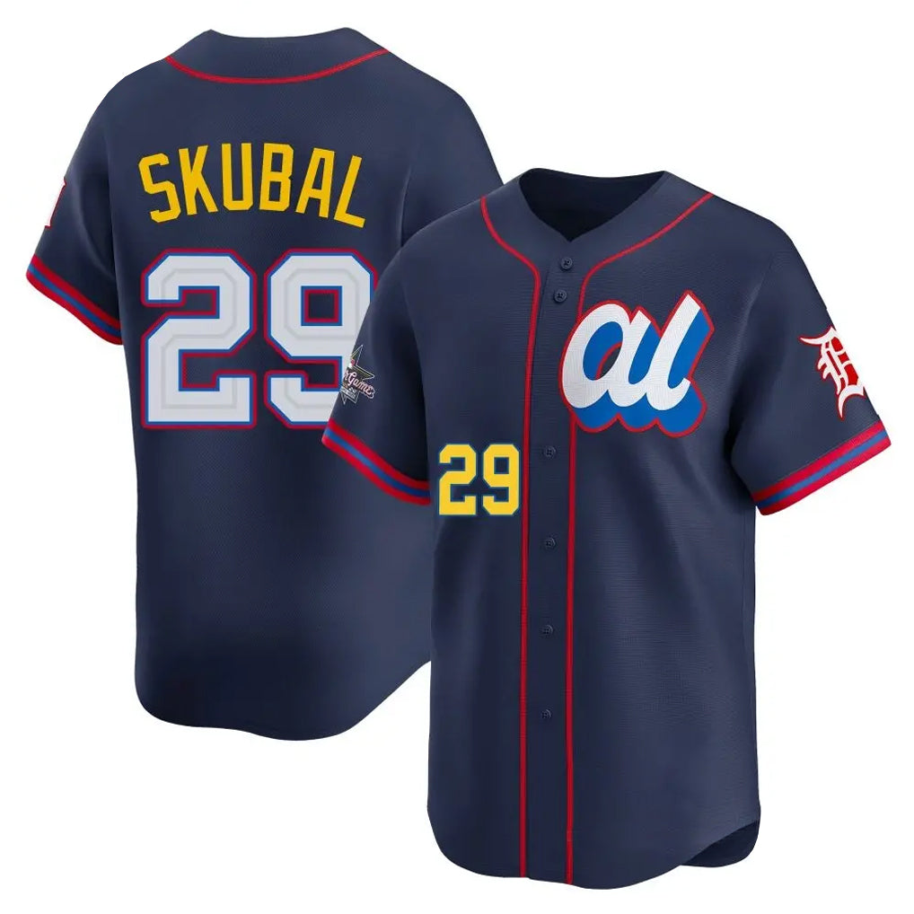 Detroit Tigers #29 Tarik Skubal Player Navy HeidiMiller Limited American League All-Star Edition Stitched Jerseys