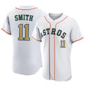 Houston Astros #11 Cam Smith Player Gold HeidiMiller Collection Limited Elite Home Stitched Jerseys